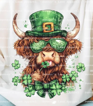 St. Patrick's Day Highland Cow